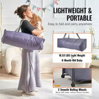 Box per Bambini VEVOR, Culla da Viaggio Pieghevole, Box Portatile per Neonati e Bambini Piccoli con Ruote, Rete Traspirante e Borsa da Viaggio, Grigio