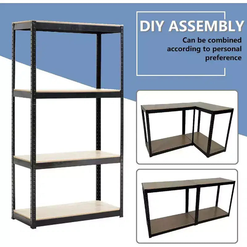Acekool Scaffale Metallico a 4 Ripiani Regolabili, Scaffalatura Senza Bulloni, Ripiani in Acciaio Resistente per Cucina, Garage o Officina