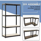 Acekool Scaffale Metallico a 4 Ripiani Regolabili, Scaffalatura Senza Bulloni, Ripiani in Acciaio Resistente per Cucina, Garage o Officina