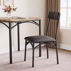 Set da pranzo quadrato rustico moderno, tavolo L 29,2' x P 30,1' A, sedie 33,7' 18,4' 17', 2 persone, metallo e MDF, facile da montare, salvaspazio