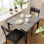 Set da pranzo quadrato rustico moderno, tavolo L 29,2' x P 30,1' A, sedie 33,7' 18,4' 17', 2 persone, metallo e MDF, facile da montare, salvaspazio