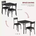 Set da pranzo quadrato rustico moderno, tavolo L 29,2' x P 30,1' A, sedie 33,7' 18,4' 17', 2 persone, metallo e MDF, facile da montare, salvaspazio