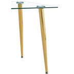 Tavolo da Pranzo per Piccoli Spazi, Tavolo da Pranzo Rettangolare Contemporaneo in Vetro Temperato con Gambe in Metallo per 4 Persone