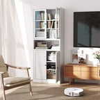 Armadio dispensa da cucina autoportante da 61", mobile contenitore regolabile con 4 ripiani, credenza in metallo resistente per sala da pranzo/soggiorno