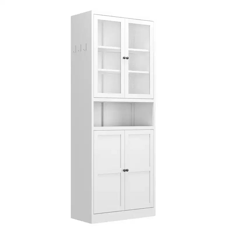 Armadio dispensa da cucina autoportante da 61", mobile contenitore regolabile con 4 ripiani, credenza in metallo resistente per sala da pranzo/soggiorno