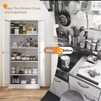 Armadio dispensa da cucina autoportante da 61", mobile contenitore regolabile con 4 ripiani, credenza in metallo resistente per sala da pranzo/soggiorno