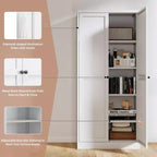 Armadio dispensa da cucina autoportante da 61", mobile contenitore regolabile con 4 ripiani, credenza in metallo resistente per sala da pranzo/soggiorno