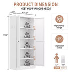 Armadio dispensa da cucina autoportante da 61", mobile contenitore regolabile con 4 ripiani, credenza in metallo resistente per sala da pranzo/soggiorno