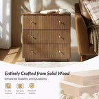 Comodino Albert a 3 cassetti set da 2 con legno massello e stazione di ricarica|ART OF LIVING DESIGNS-ACORN