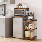 Supporto per mini-frigo con ripiano portaoggetti, stand per microonde a 5 livelli e organizer per angolo caffè con ripiani regolabili per dormitorio, appartamento, ufficio