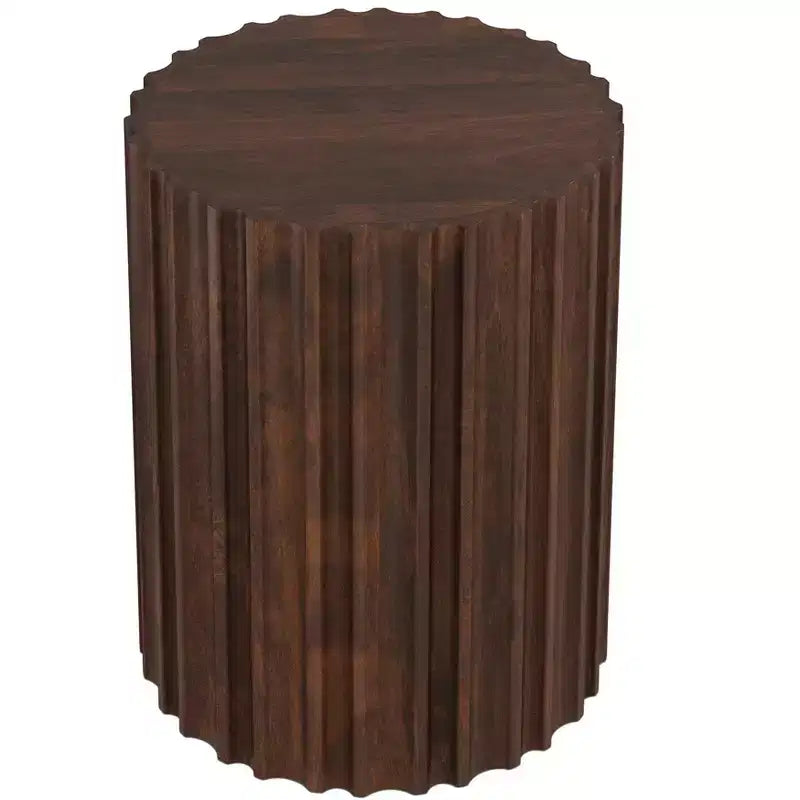 Tavolino finale contemporaneo boho Doncaster in legno massello di mango, larghezza 40 cm, già assemblato