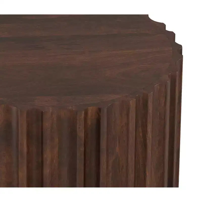 Tavolino finale contemporaneo boho Doncaster in legno massello di mango, larghezza 40 cm, già assemblato