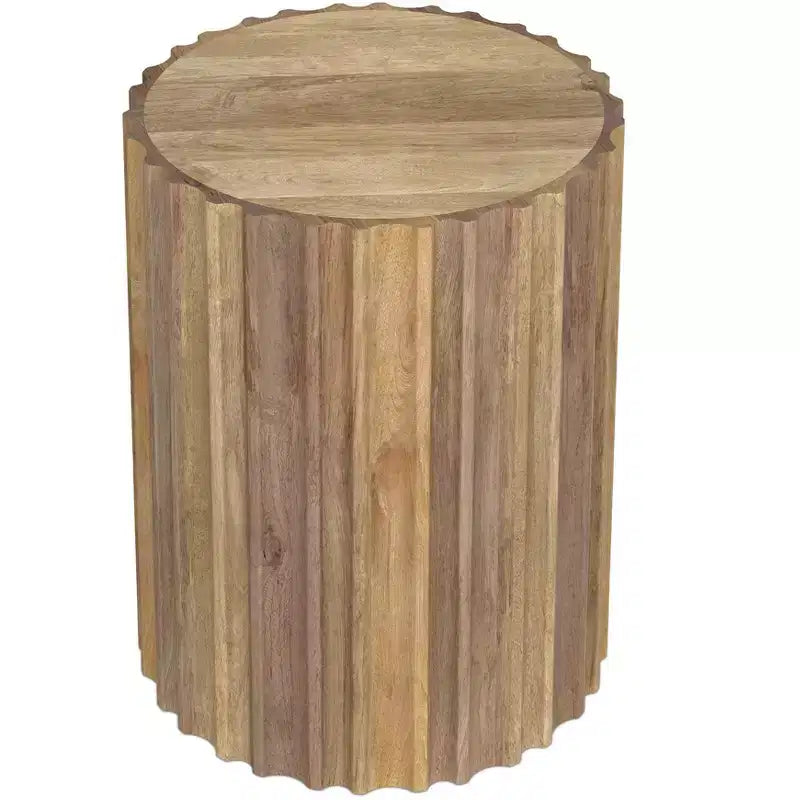 Tavolino finale contemporaneo boho Doncaster in legno massello di mango, larghezza 40 cm, già assemblato