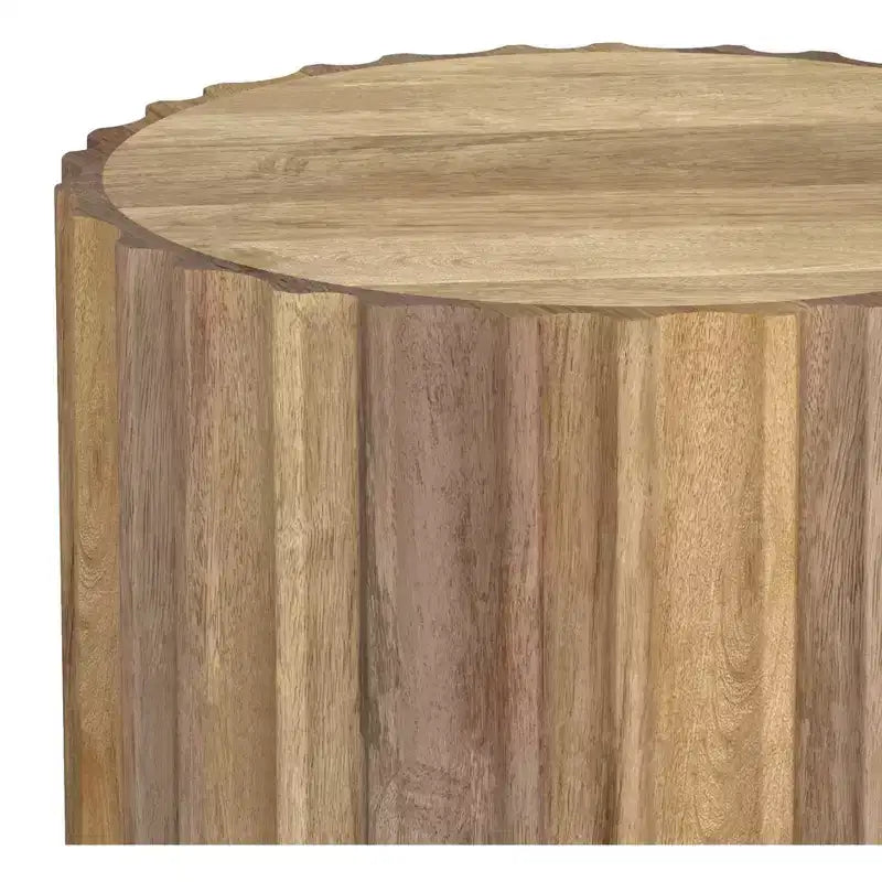 Tavolino finale contemporaneo boho Doncaster in legno massello di mango, larghezza 40 cm, già assemblato
