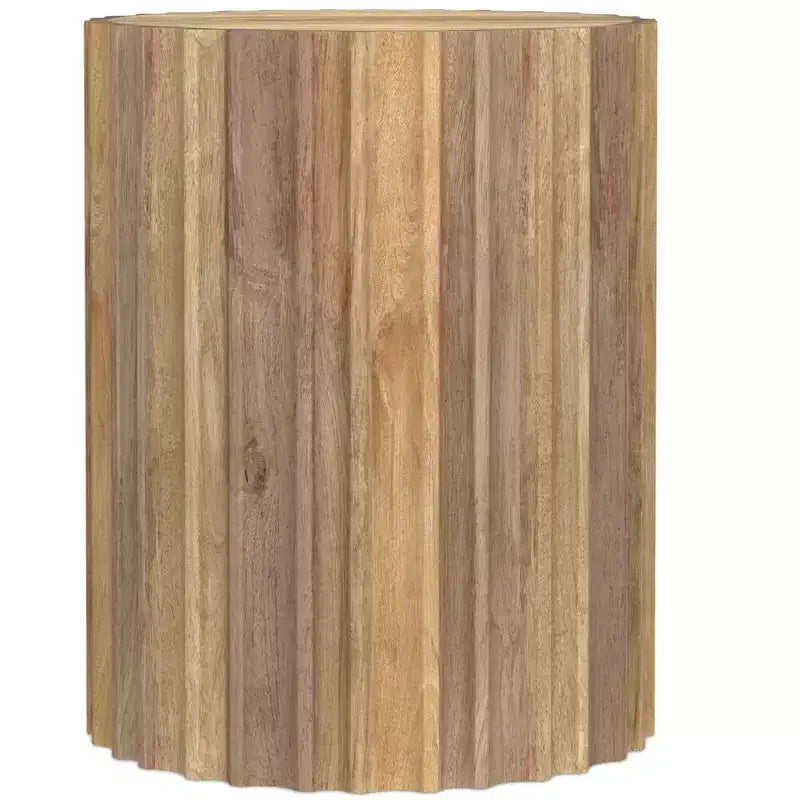 Tavolino finale contemporaneo boho Doncaster in legno massello di mango, larghezza 40 cm, già assemblato