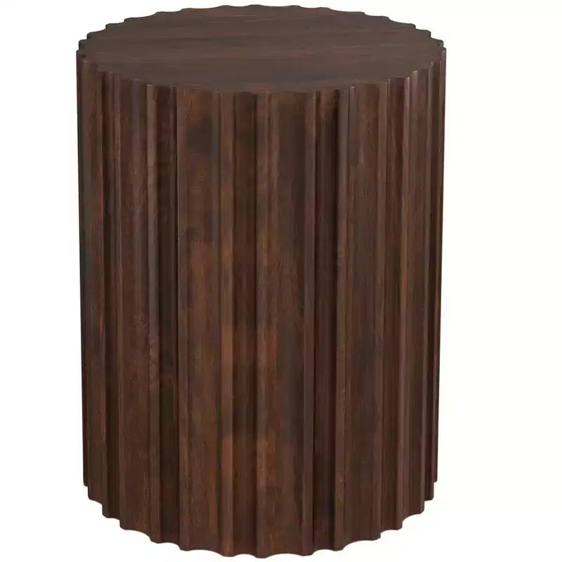 Tavolino finale contemporaneo boho Doncaster in legno massello di mango, larghezza 40 cm, già assemblato