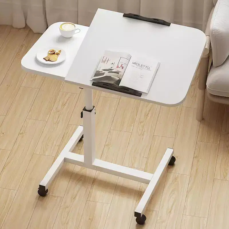 Tavolo da letto con ruote, tavolo da letto regolabile in altezza da 23,6 a 37,4 pollici, tavolo da letto mobile con rotelle, scrivania da letto per l'home office