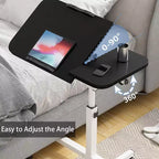 Tavolo da letto con ruote, tavolo da letto regolabile in altezza da 23,6 a 37,4 pollici, tavolo da letto mobile con rotelle, scrivania da letto per l'home office
