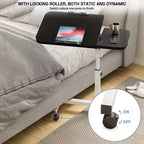 Tavolo da letto con ruote, tavolo da letto regolabile in altezza da 23,6 a 37,4 pollici, tavolo da letto mobile con rotelle, scrivania da letto per l'home office