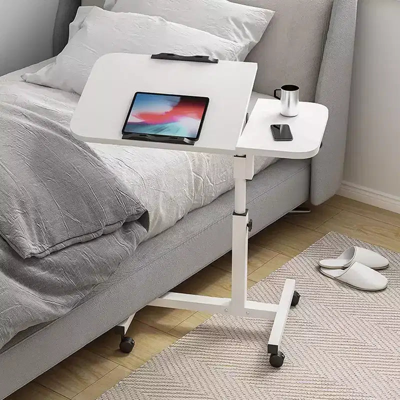 Tavolo da letto con ruote, tavolo da letto regolabile in altezza da 23,6 a 37,4 pollici, tavolo da letto mobile con rotelle, scrivania da letto per l'home office
