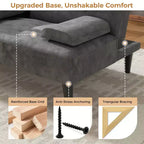 Divano letto futon convertibile Celebalcony, divano reclinabile piccolo, divano letto regolabile 64 per soggiorno, bracciolo rimovibile