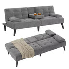 Divano letto futon convertibile Celebalcony, divano reclinabile piccolo, divano letto regolabile 64 per soggiorno, bracciolo rimovibile