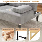Divano letto futon convertibile Celebalcony, divano reclinabile piccolo, divano letto regolabile 64 per soggiorno, bracciolo rimovibile