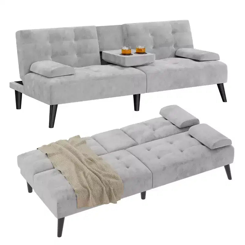 Divano letto futon convertibile Celebalcony, divano reclinabile piccolo, divano letto regolabile 64 per soggiorno, bracciolo rimovibile