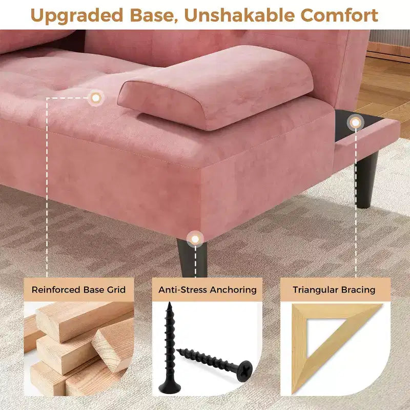 Divano letto futon convertibile Celebalcony, divano reclinabile piccolo, divano letto regolabile 64 per soggiorno, bracciolo rimovibile