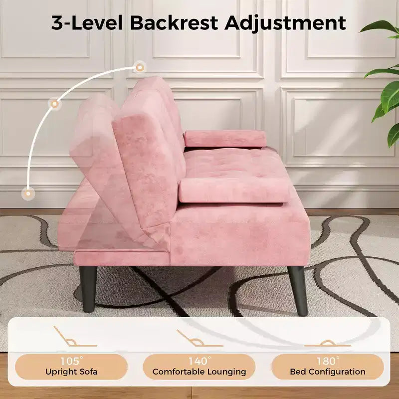 Divano letto futon convertibile Celebalcony, divano reclinabile piccolo, divano letto regolabile 64 per soggiorno, bracciolo rimovibile