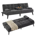Divano letto futon convertibile Celebalcony, divano reclinabile piccolo, divano letto regolabile 64 per soggiorno, bracciolo rimovibile