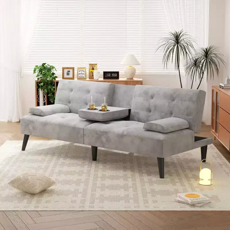 Divano letto futon convertibile Celebalcony, divano reclinabile piccolo, divano letto regolabile 64 per soggiorno, bracciolo rimovibile
