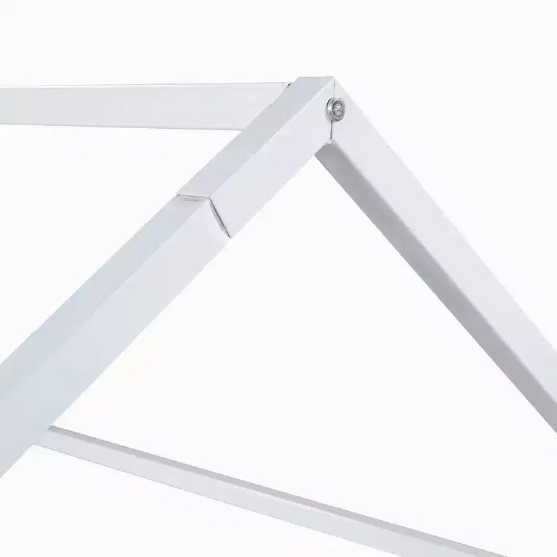 Luxystar Letto a Capanna in Metallo con Recinzione e Porta per la Cameretta dei Bambini, Bianco