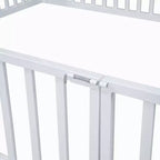 Luxystar Letto a Capanna in Metallo con Recinzione e Porta per la Cameretta dei Bambini, Bianco