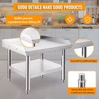 Tavolo da preparazione 24X28 per griglia, tavolo da lavoro in acciaio inossidabile resistente da 450 kg con ripiano inferiore da 100 kg, ideale per cucine commerciali, hotel e case