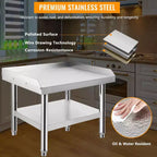Tavolo da preparazione 24X28 per griglia, tavolo da lavoro in acciaio inossidabile resistente da 450 kg con ripiano inferiore da 100 kg, ideale per cucine commerciali, hotel e case