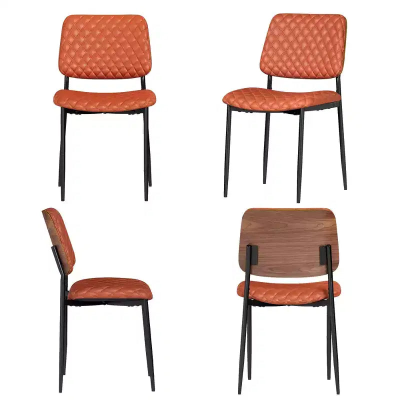 TYBOATLE Sedie da Pranzo di Metà Secolo Set da 2, Sedie da Cucina in Pelle PU Trapuntata con Schienale in Legno Curvato, Sedie Laterali Imbottite Industriali