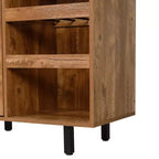 Mobile bar e credenza con mobiletto contenitore, supporti per calici sospesi e portabottiglie