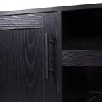Mobile bar e credenza con mobiletto contenitore, supporti per calici sospesi e portabottiglie