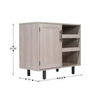 Mobile bar e credenza con mobiletto contenitore, supporti per calici sospesi e portabottiglie