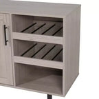 Mobile bar e credenza con mobiletto contenitore, supporti per calici sospesi e portabottiglie