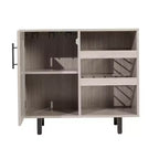 Mobile bar e credenza con mobiletto contenitore, supporti per calici sospesi e portabottiglie