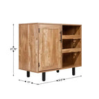 Mobile bar e credenza con mobiletto contenitore, supporti per calici sospesi e portabottiglie