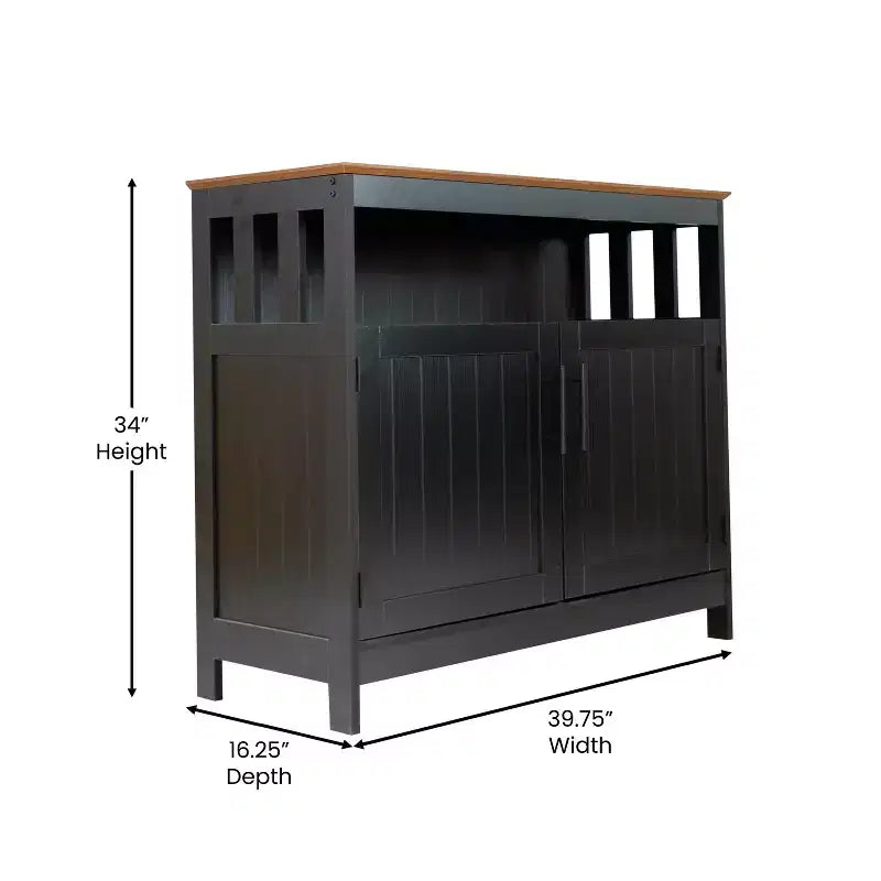 Buffet e Madia da 40 Pollici con Ripiano Aperto e Mobile Contenitore a Doppia Anta